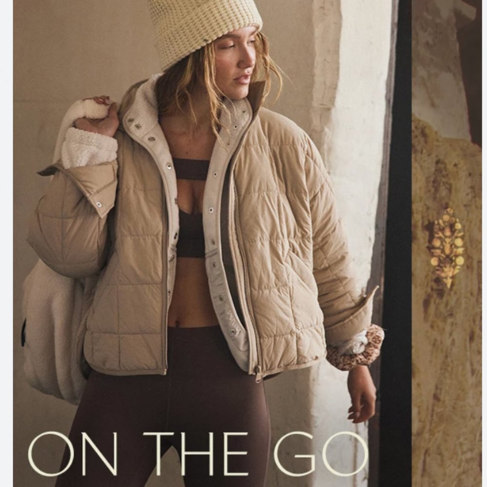 Free People Movement Pippa Packable Puffer Jacket in Doe - TAN NEUTRAL BROWN - Picture 4 of 8